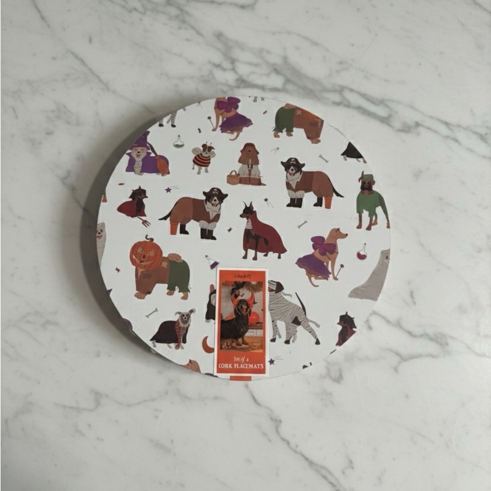 Halloween Dog Print set of 4 placemats heavy duty